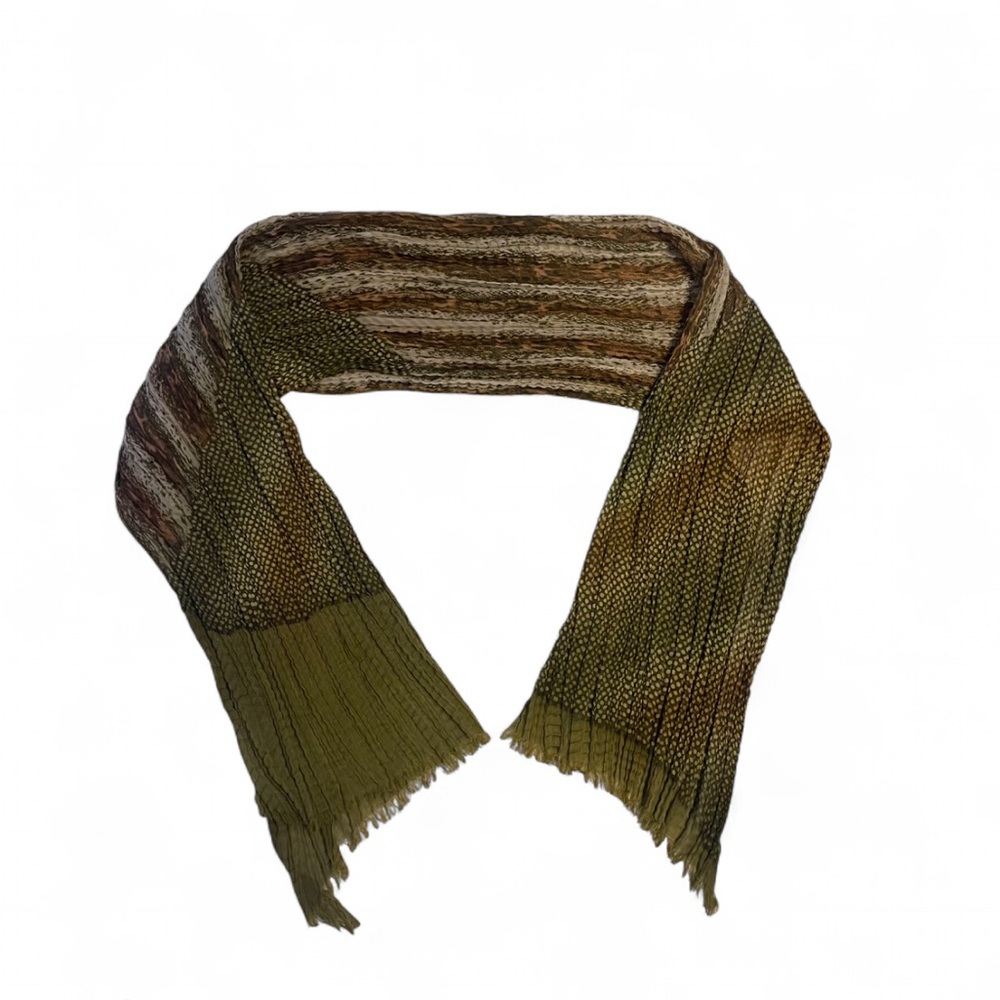 Elegant Olive Green and Brown Scarf